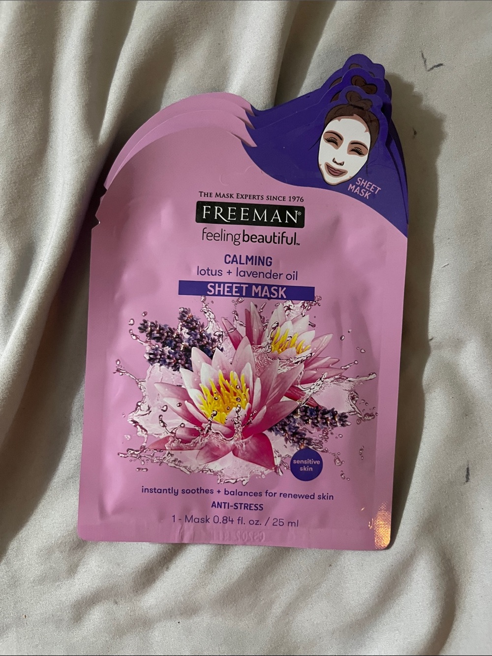 Freeman Calming  Lotus + Lavender Oil Sheet Mask - set of four